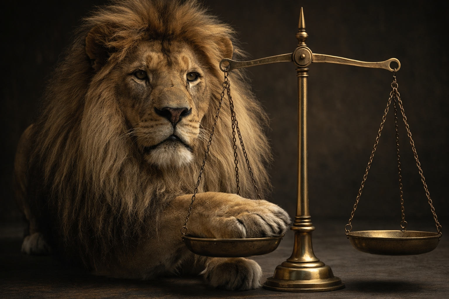 Lev a váhy – symbol rovnováhy